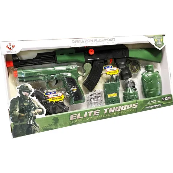 Militrst legetj 9 dele med lyd og udstyr