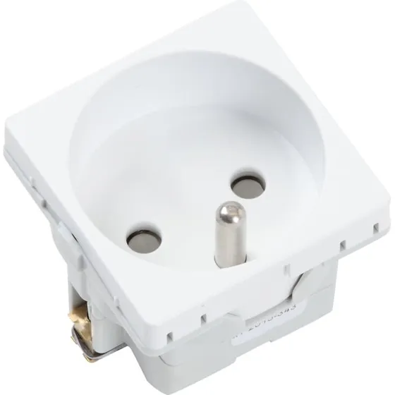 LK Fuga stikkontakt 1 modul med pindjord, hvid (16A)