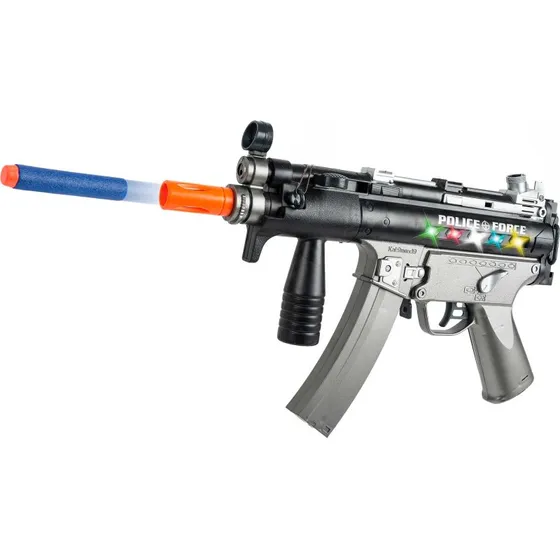 Elektronisk SWAT-gevr med lys, lyd og skumpile