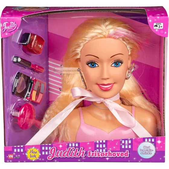 Judith frisør- og make-up-hoved med tilbehør