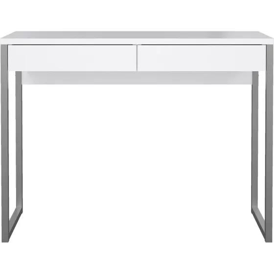 Tvilum Function Plus skrivebord - hvid hjglans, 2 skuffer