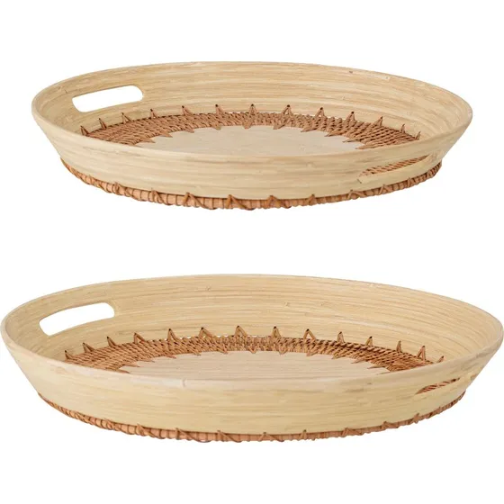 Bloomingville Lany serveringsbakke st, bambus/rattan (2 stk)