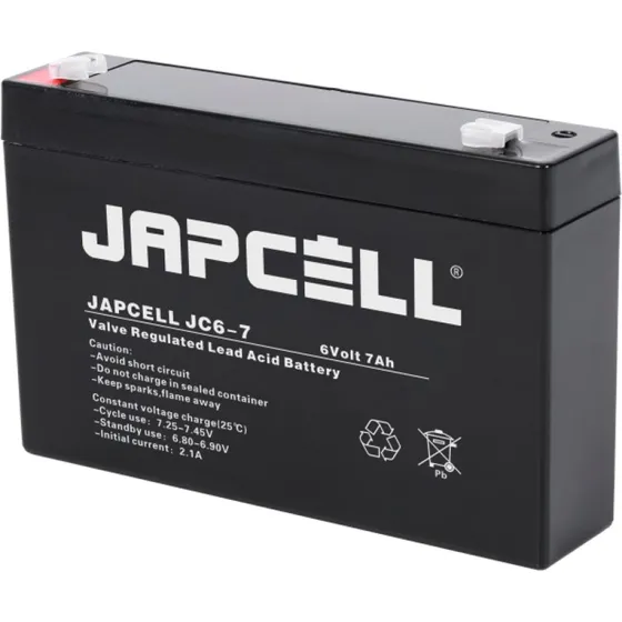 JAPCELL JC6-7 AGM 6V 7Ah genopladeligt batteri