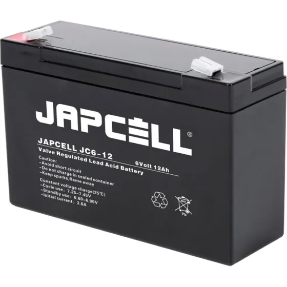 JAPCELL JC6-12 AGM 6V 12Ah batteri