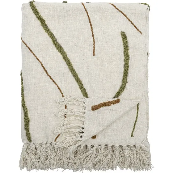 Bloomingville Osasio plaid 150x130 cm  grn bomuld