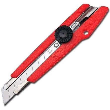 NT Cutter L-500 hobbykniv rød 18 mm med 3 blade (skruelås)