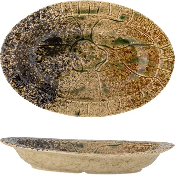 Larken serveringsfad i sort stentøj 26x17 cm