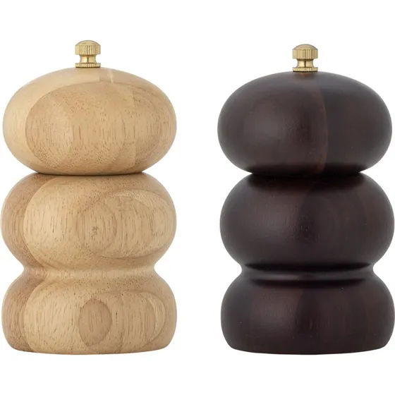 Bloomingville Marge salt- & peberkvrn, st i gummitr