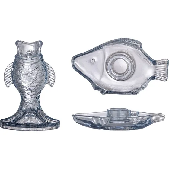 Linley bl glas lysestage st (2 stk)