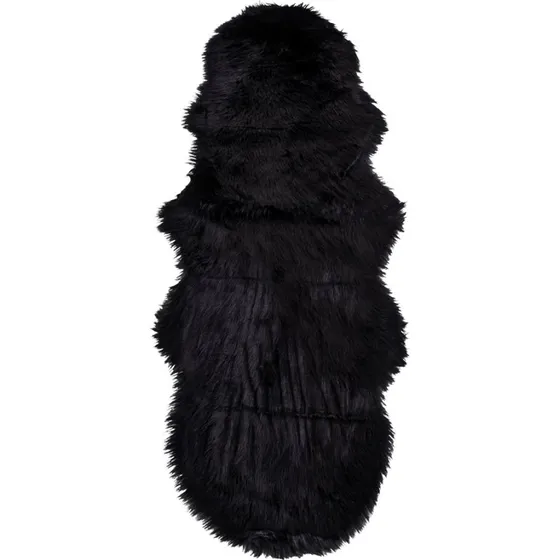 Imiteret lammeskind 60x180 cm - sort polyester