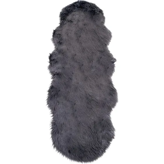 Imiteret lammeskind grå 60x180 cm – polyester
