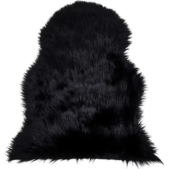 Imiteret lammeskind sort 50x85 cm - polyester