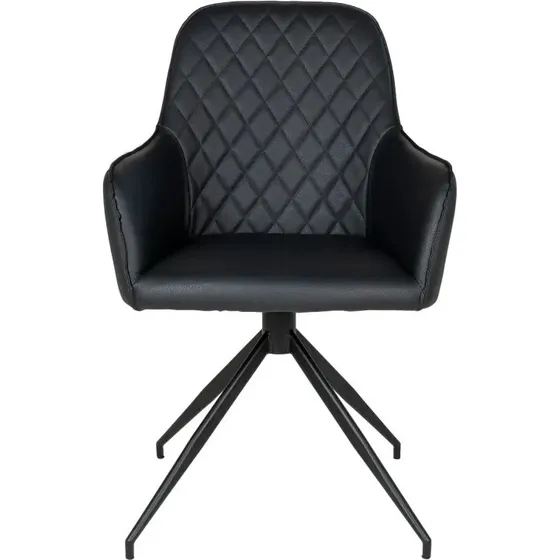 Harbo spisebordsstol i sort PU med drejefod