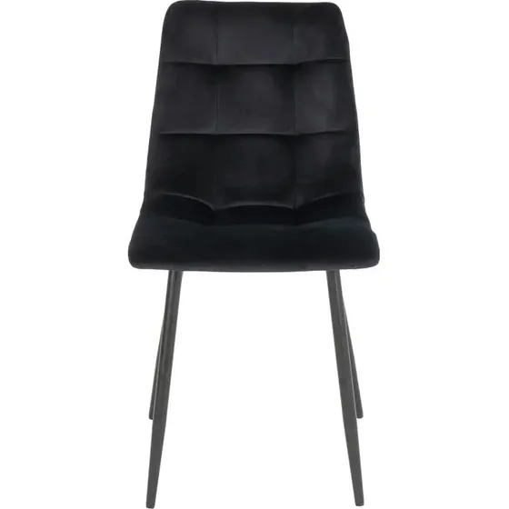 Middelfart spisebordsstol - sort velour, sorte ben