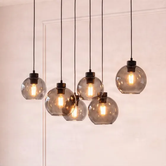 TK Lighting Cubus 6-pendel Graphite (Euluna)