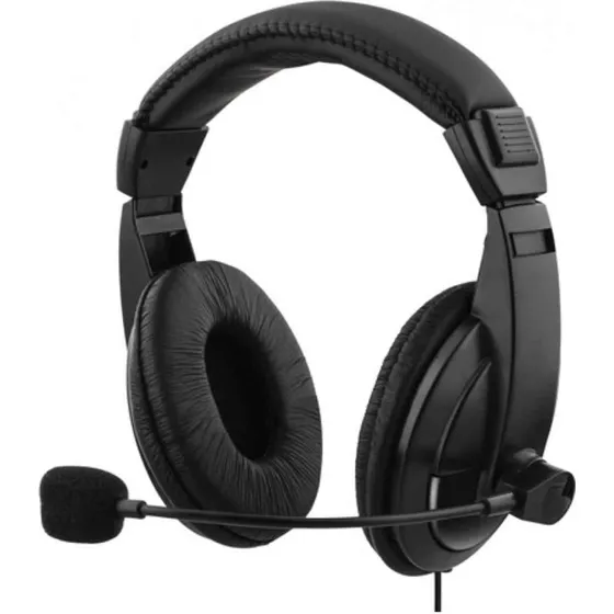 Deltaco Pro HL-56 stereo-headset med volumekontrol (sort)
