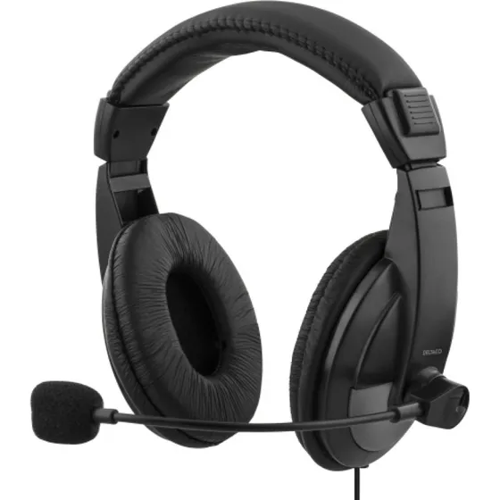 Deltaco USB stereo headset 40 mm, 32 Ω, sort