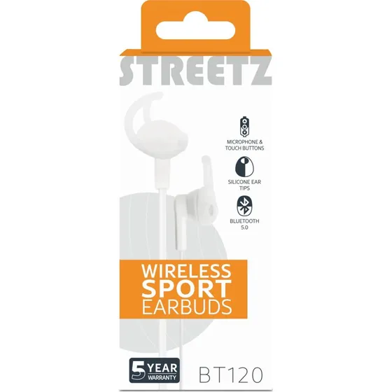 Streetz BT120 trådløse in-ear høretelefoner m. mic, hvid