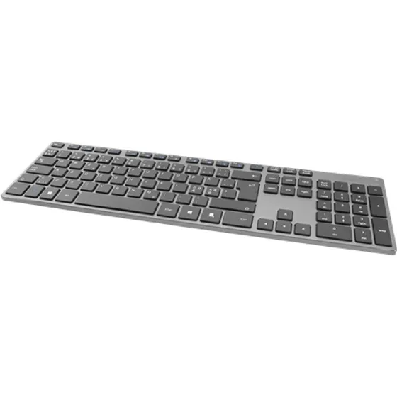 Deltaco Trdlst Slim Tastatur Alu  Nordisk, Genopladeligt