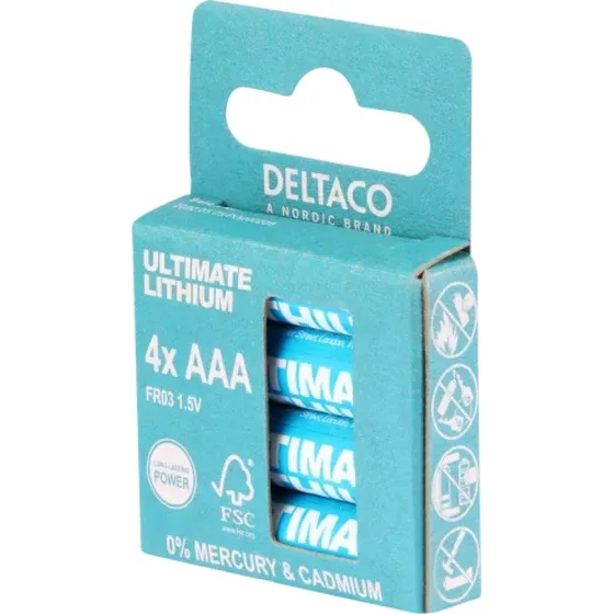Deltaco Ultimate Lithium LR03/AAA 1,5V  4 stk