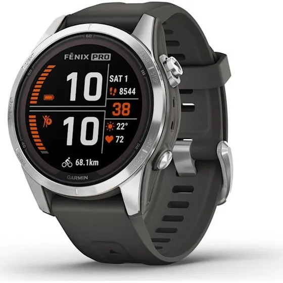 Garmin fnix 7S Pro Solar 42 mm - Sort/Graphit