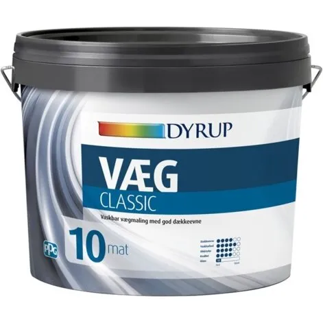 Dyrup Væg Classic hvid 4,5 L, glans 10