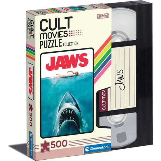 Clementoni Jaws 500 brikker  Cult Movies VHS-puslespil