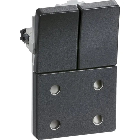 FUGA 1,5-modul dobbelt stikkontakt m/afbryder koksgrå (u. jord)