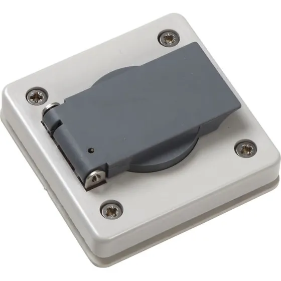 LK Dreje stikdåse 2P 230V med jord IP44 lysegrå