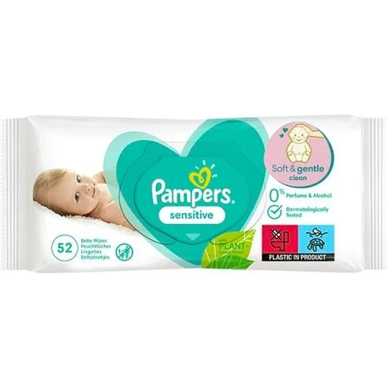Pampers Sensitive Vådservietter Uden Duft 52 stk
