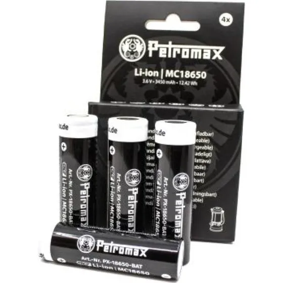 Petromax 4-pack 18650 genopladelige batterier