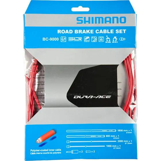 Shimano Dura-Ace DA9000 Bremsekabelsæt – Rød (polymer)