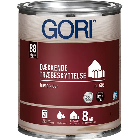 Gori 605 dækkende træbeskyttelse, kridt 0,75 L