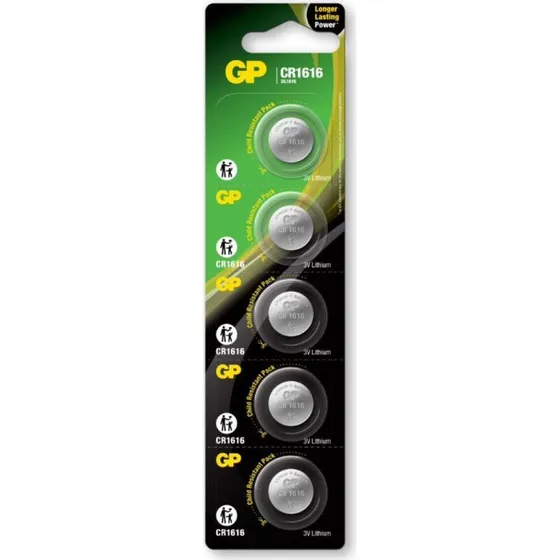 GP CR1616 3V lithium knapcelle 5 stk.
