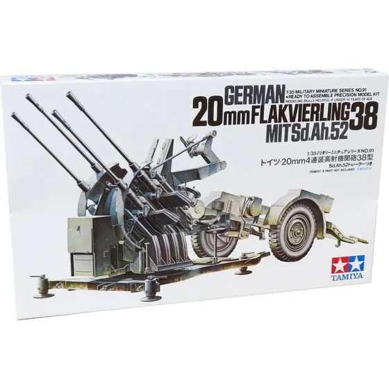 Tamiya 1:35 German 20mm Flakvierling Type 38 (35091)
