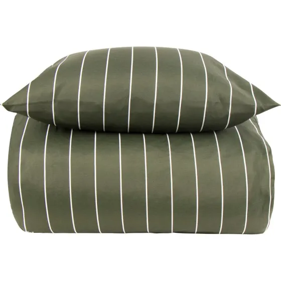Borg Living grønt stribet sengetøj 140x200 cm