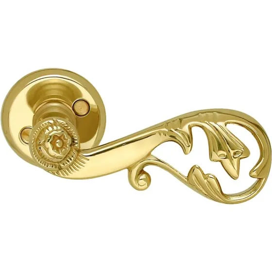 Beslagsboden Romantic dørhåndtag udendørs, poleret messing