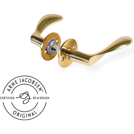 d line Arne Jacobsen AJ97 dørgreb i blank messing, lille