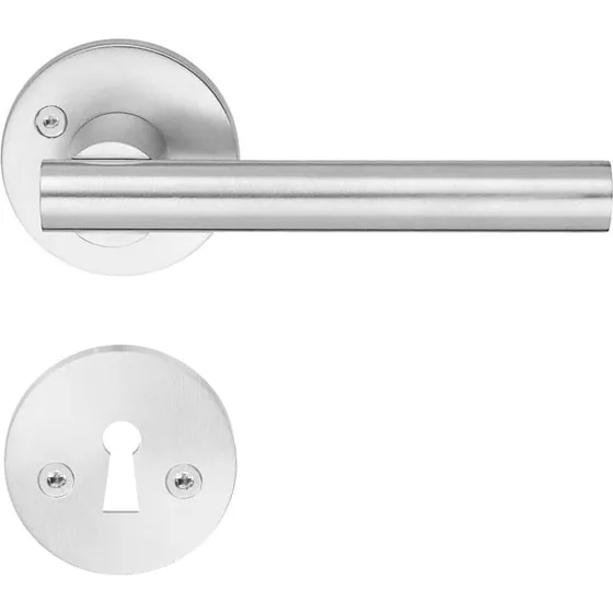 Beslagsboden Design Modern dørhåndtag, børstet krom 115 mm