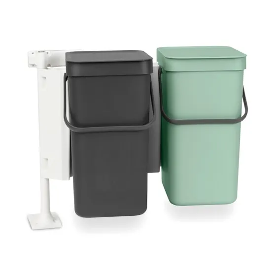 Brabantia Sort & Go 2x12L affaldsspand (grå/jade)