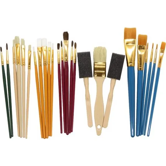 Penselsæt 25 stk. – til akryl og oliemaling