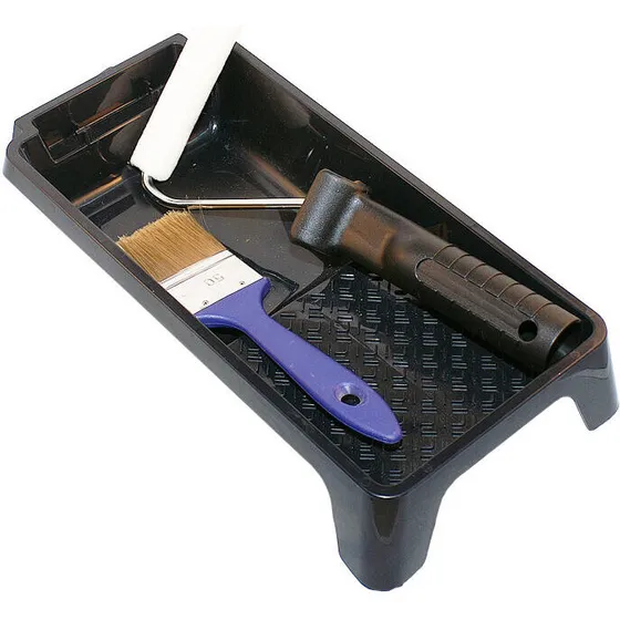 Malebakkesæt med skaft, rulle og pensel