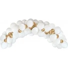 B&C Ballongirlande Hvid & Guld 70 stk