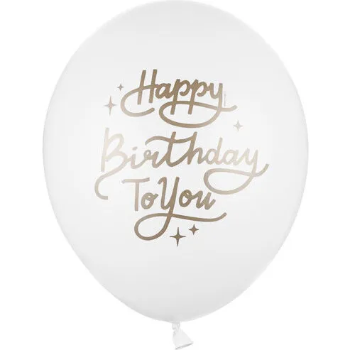 50 stk. Fødselsdagsballoner ren pastel hvid 30 cm