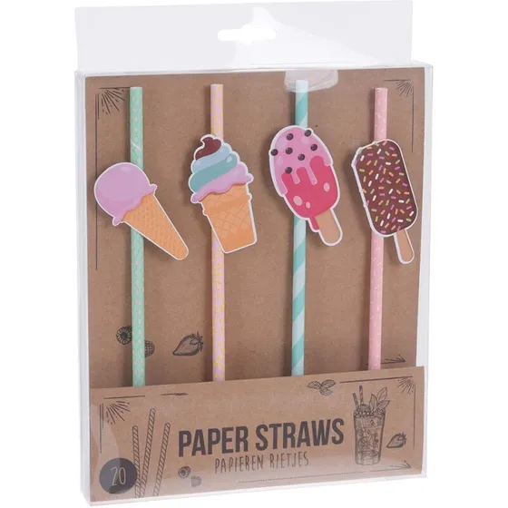 Party Collection Papirsugerør – 4 unikke is-designs