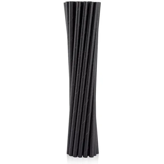 Godan Papirsugerør sort 6x197 mm, 12 stk