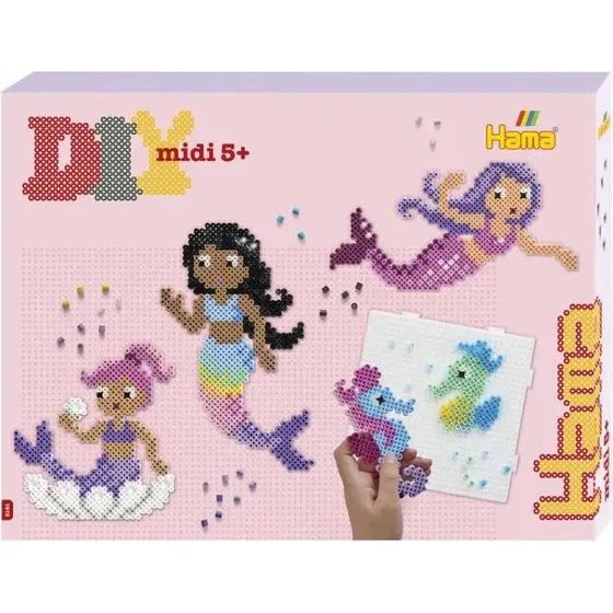 Hama Midi Havfrue Perlest  4.000 perler, 2 plader