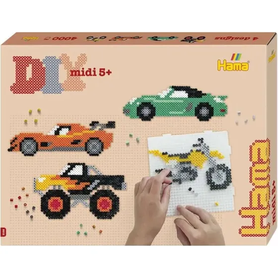 Hama Midi Perlest - Biler, 4.000 stk.