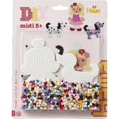 Hama Midi Perlest  Dukke & Hund (ca.1100 stk.)