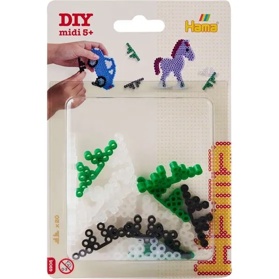 Hama Midi perlefdder 20 stk - assorterede farver